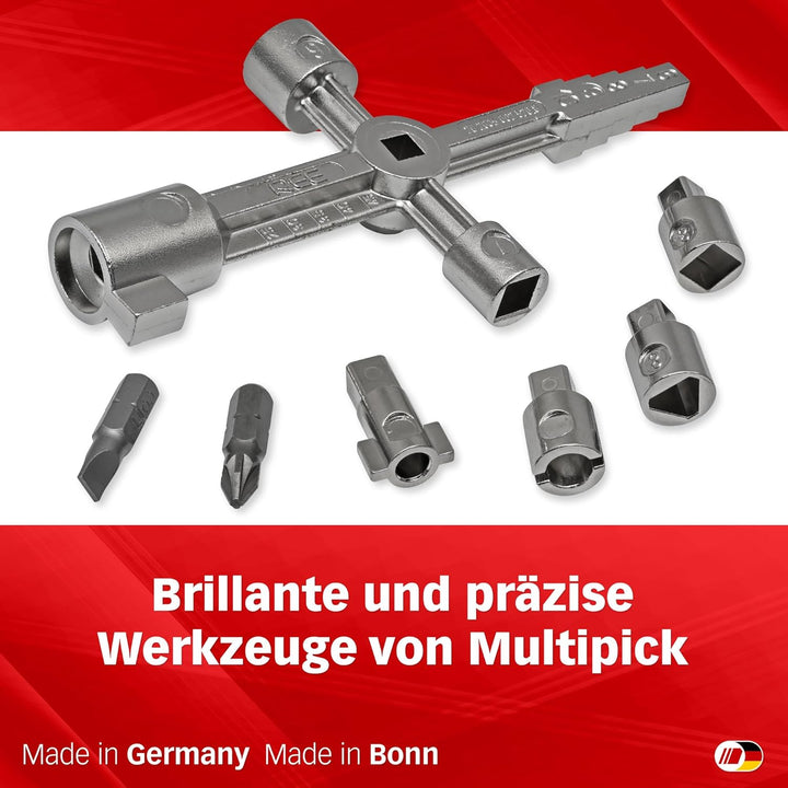 Multipick Universalschlüssel Set [magnetische Aufsätze] Schaltschrankschlüssel - Multifunktionsschlü
