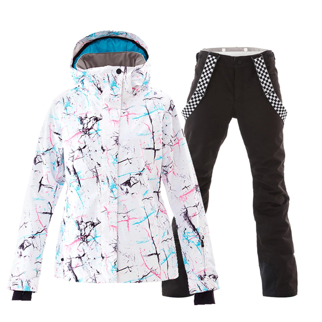 ALSOGO Damen Skijacke &amp; Skihose Set Skianzug 2 teilig Schneeanzug 10.000mm Wassersäule Atmungsaktiv
