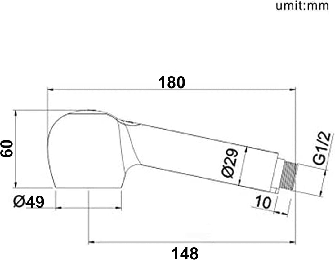 ONECE Geschirrbrause Ersatzkopf mit 2 Strahlarten Handbrause Küche Ersatz-Brausekopf Brause für Küch