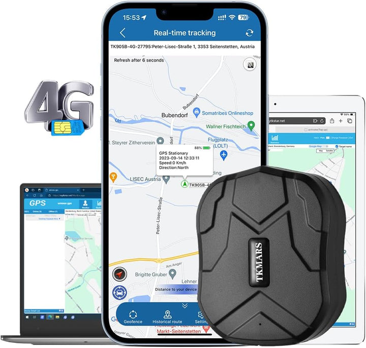 TKMARS TK905B 4G GPS Tracker 10000mAh Lange akkulaufzeit, magnetisch, wasserdicht IP67, Echtzeit-Tra