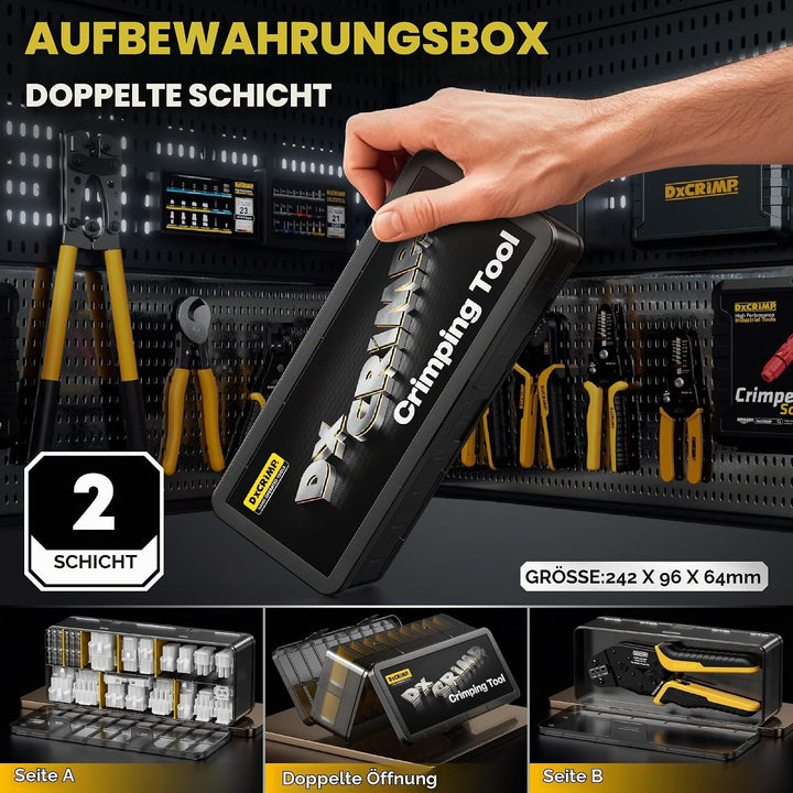 DxCRIMP Crimpzange Set mit 2-12-polig MLX .084" (6,35mm) Steckver - kompatibel mit Molex MLX &amp; TE Un