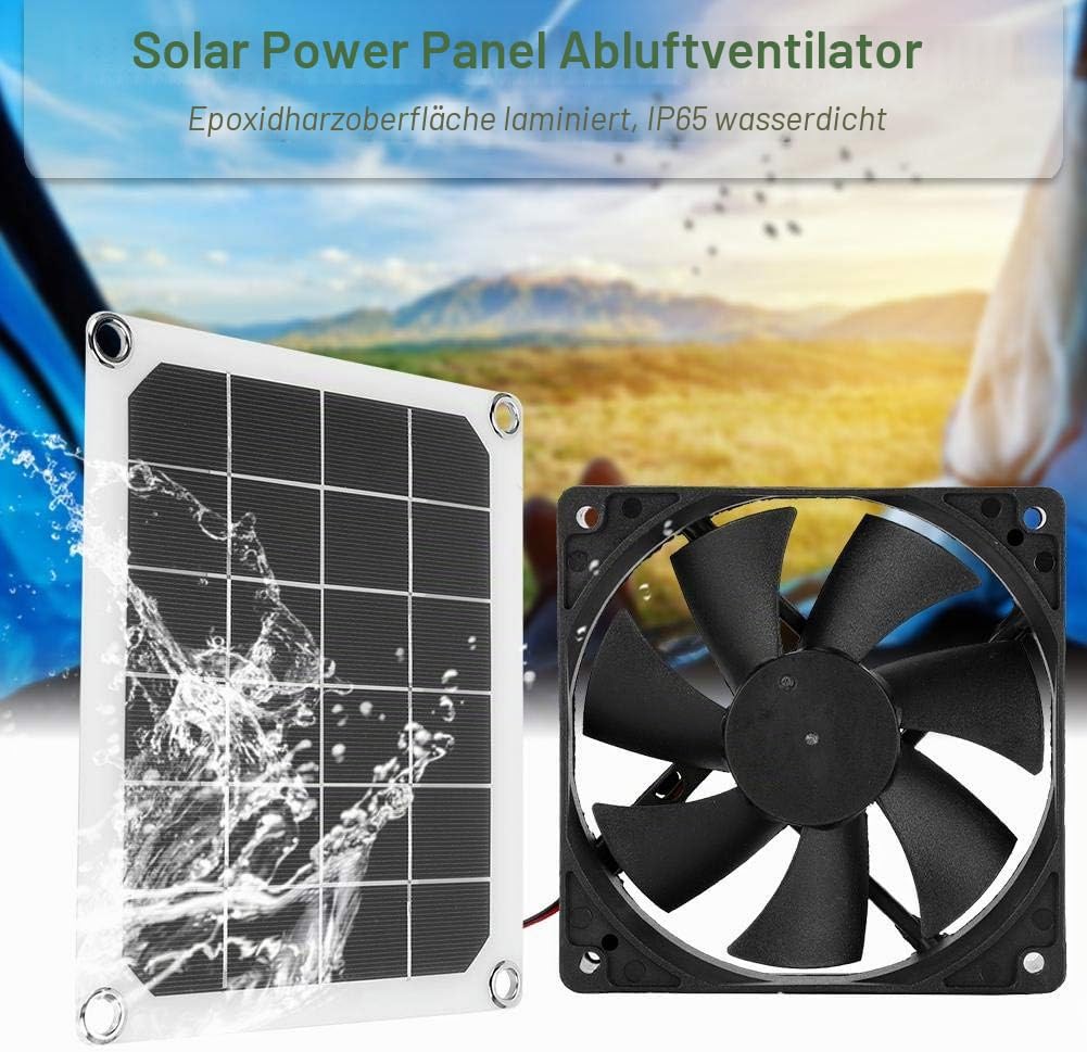 Solarpanel-Abluftventilator, Wasserdichter IP65-Solar-Abluftventilator für den Aussenbereich, Tragba