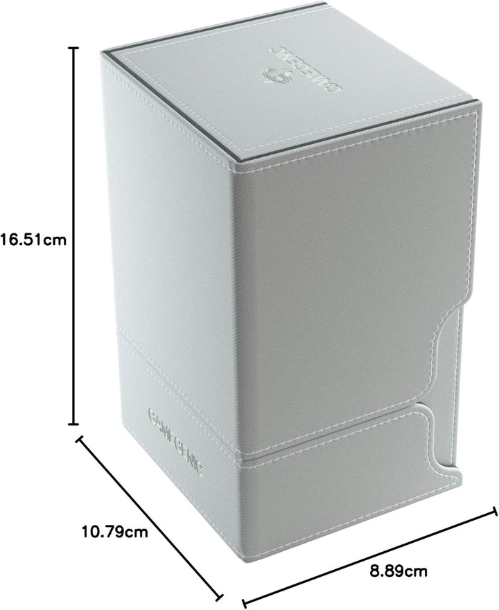 Gamegenic Watchtower 100-Card Convertible Deck Box, White Weiss, Weiss