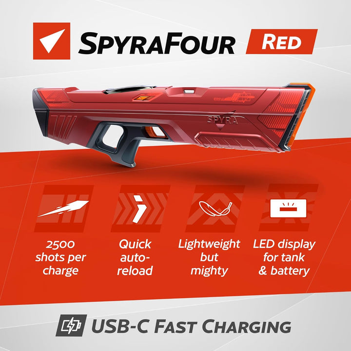 SpyraFour – Premium Wasserblaster für maximale Leistung, mehr Reichweite, mehr Tank, mehr Power, Ada