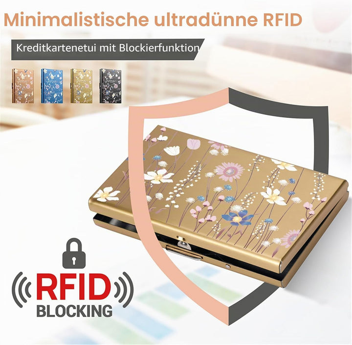 BONSYL® Kreditkartenetui aus Metall, RFID Blockierendes Edelstahl Kartenetui, Ultradünne Metall Geld