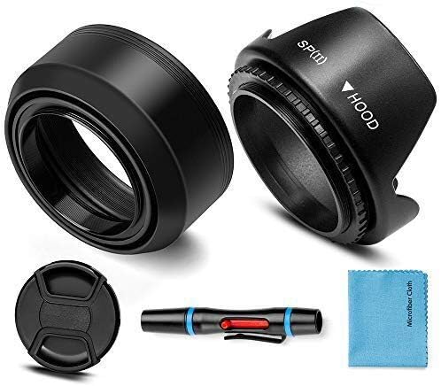 72mm mm Gegenlichtblende Set,Fotover Universal Zusammenklappbar Gummi Sonnenblende +Tulip Blume Stre