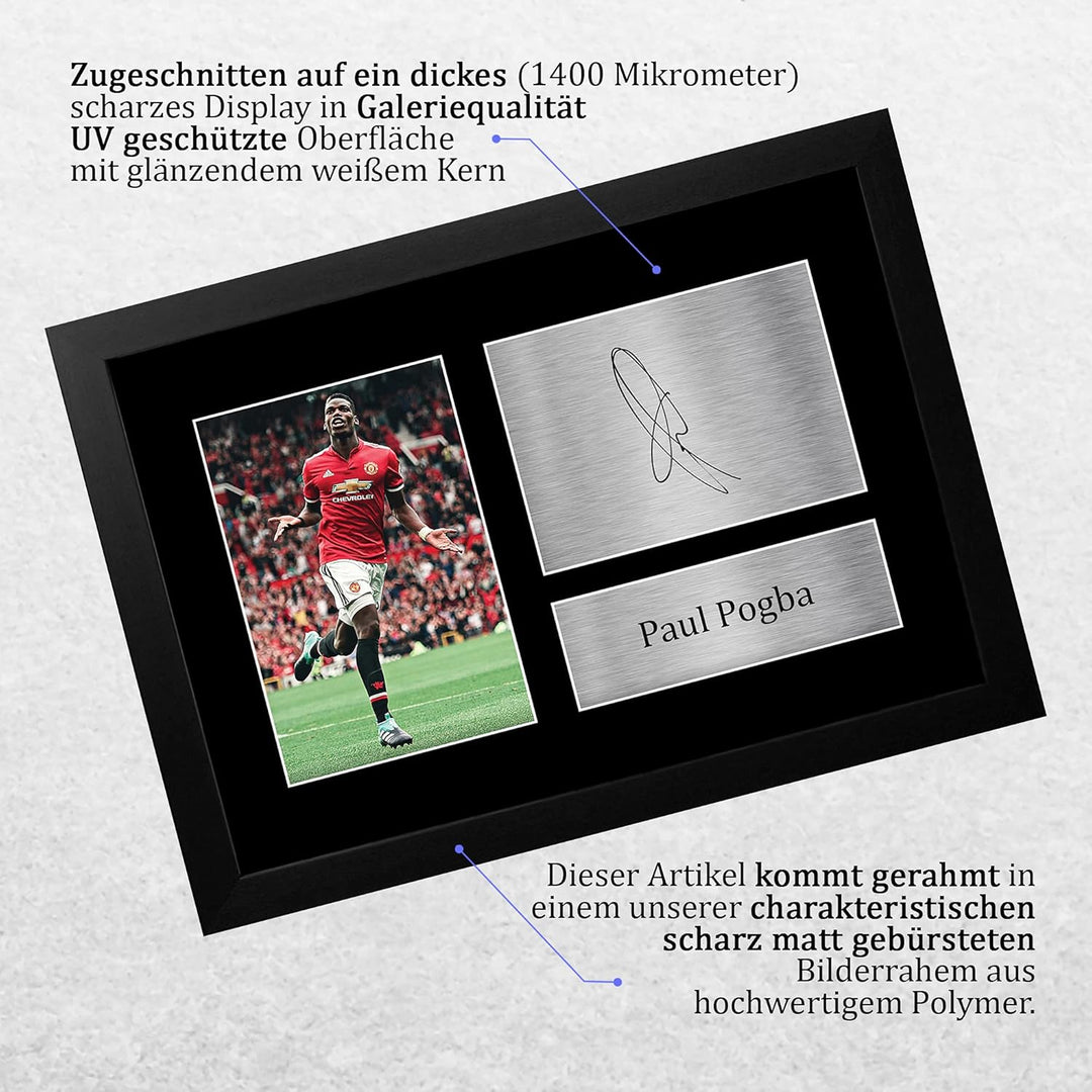 HWC Trading Paul Pogba A4 Gerahmte Signiert Gedruckt Autogramme Bild Druck-Fotoanzeige Geschenk Für