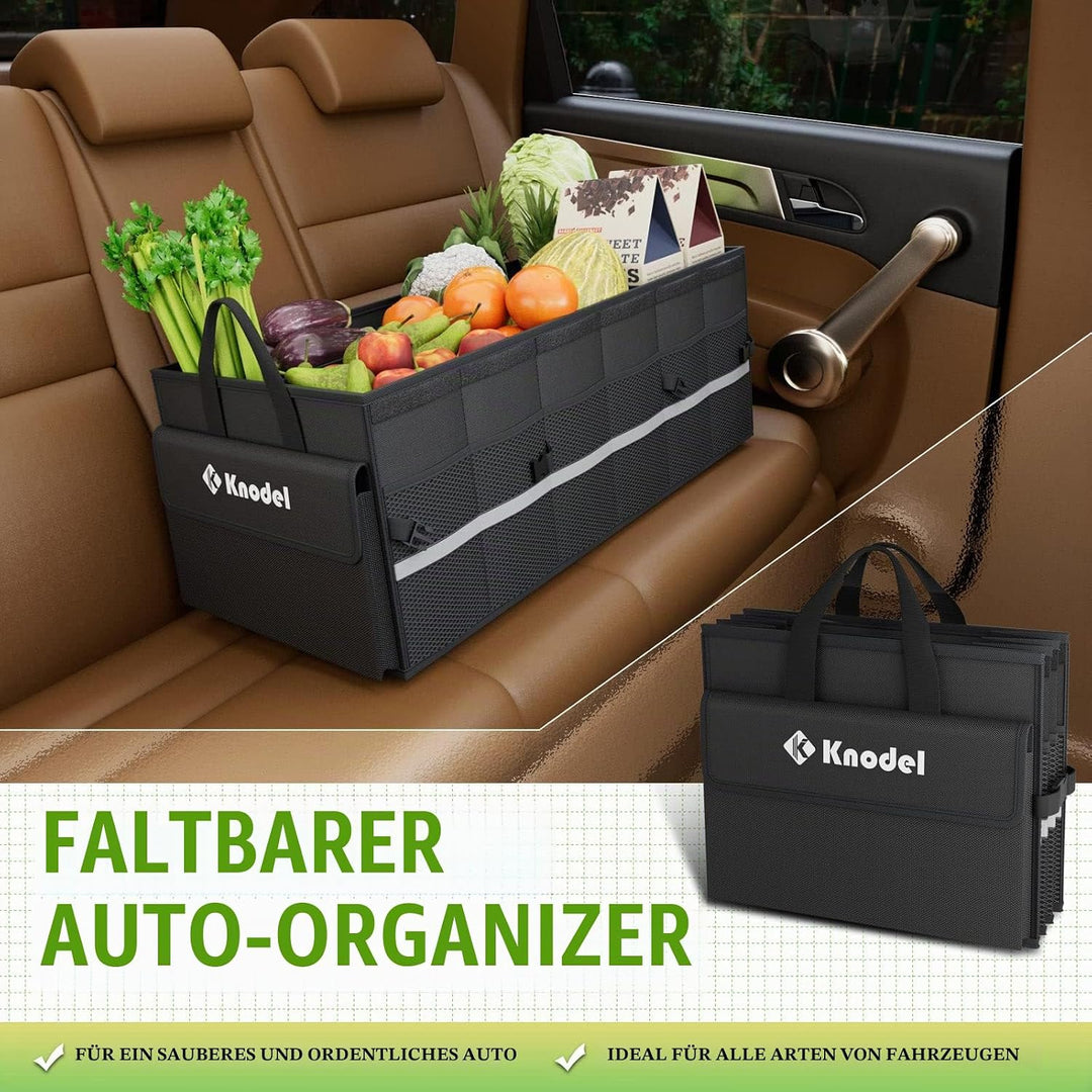 K KNODEL Autostruktur-Organisator mit faltbarem Deckel, Autospeicherbox und tasche, grosser Kofferra