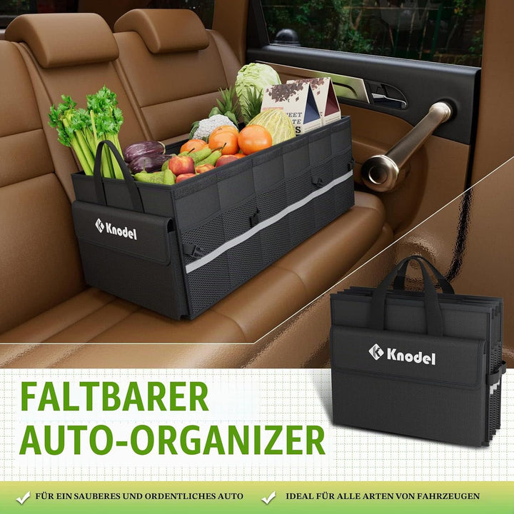 K KNODEL Autostruktur-Organisator mit faltbarem Deckel, Autospeicherbox und tasche, grosser Kofferra