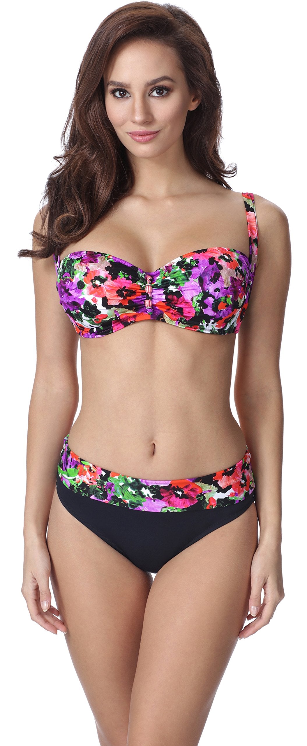 Merry Style Damen Figurformender Bikini F13 2 (Muster-320, Cup 70H / Unterteil 36)