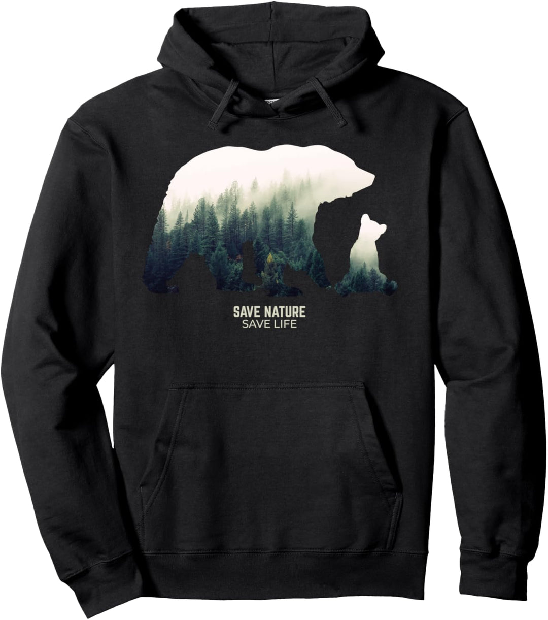 Bären Tiere im Wald Umwelt Klimaschutz Earth Day Waldtiere Pullover Hoodie