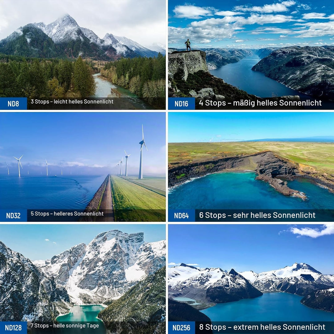 NEEWER ND &amp; CPL Filter Set Kompatibel mit DJI Mini 4 Pro, 8Stk UV CPL ND8 ND16 ND32 ND64 ND128 ND256