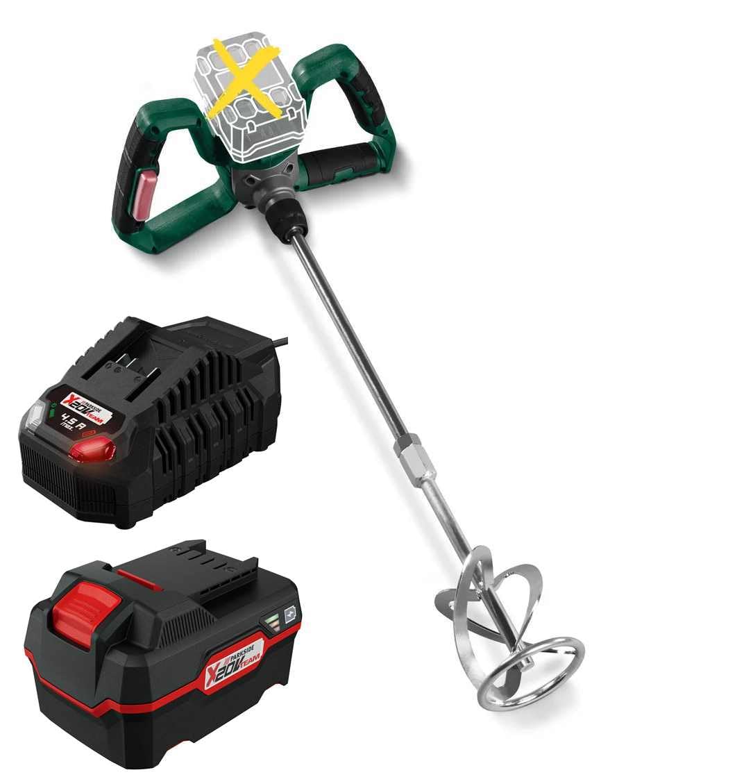 PARKSIDE 20 V Akku-Farb-und Mörtelrührer PFMRA 20-Li,Brushless Motor mit Akku 4 Ah und Schnell-Ladeg