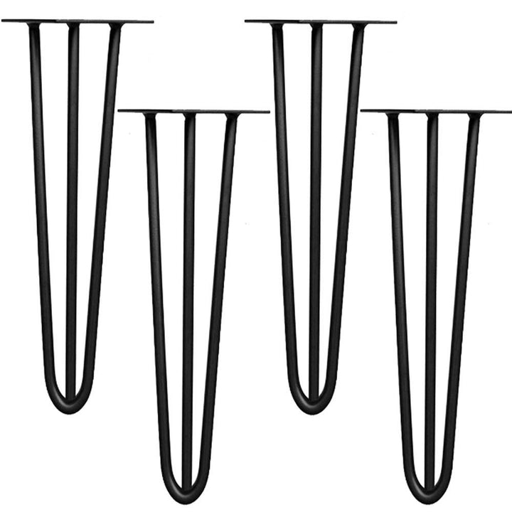 Melko 4 Stück Hairpin Legs Haarnadel Tischbeine aus 12 mm Stahl Tischfuss inkl. Bodenschoner | Höhe