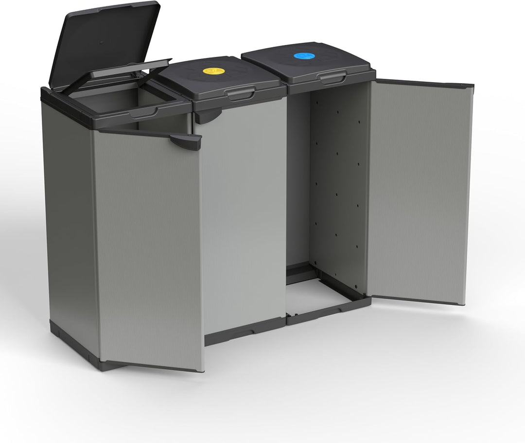 Adventa: Schrank Tris für Mülltrennung aus Kunststoff, einfach zu montieren, modulares System, geeig