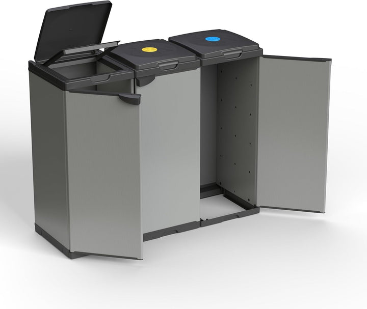 Adventa: Schrank Tris für Mülltrennung aus Kunststoff, einfach zu montieren, modulares System, geeig