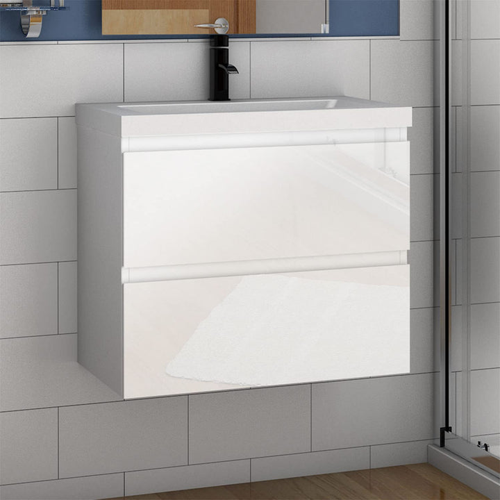 Aica Sanitär Badmöbel Set Hochglanz 60 cm Aalst Vormontieren Unterschrank Waschbecken Waschtisch Hoc