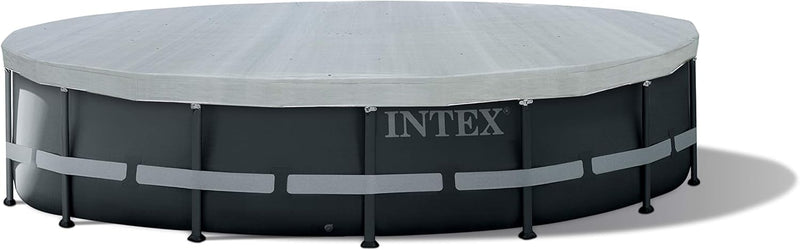 Intex Sicherheitsleiter 28077, für Pools von 132 cm Höhe, grau & Deluxe Pool Cover - Poolabdeckplane