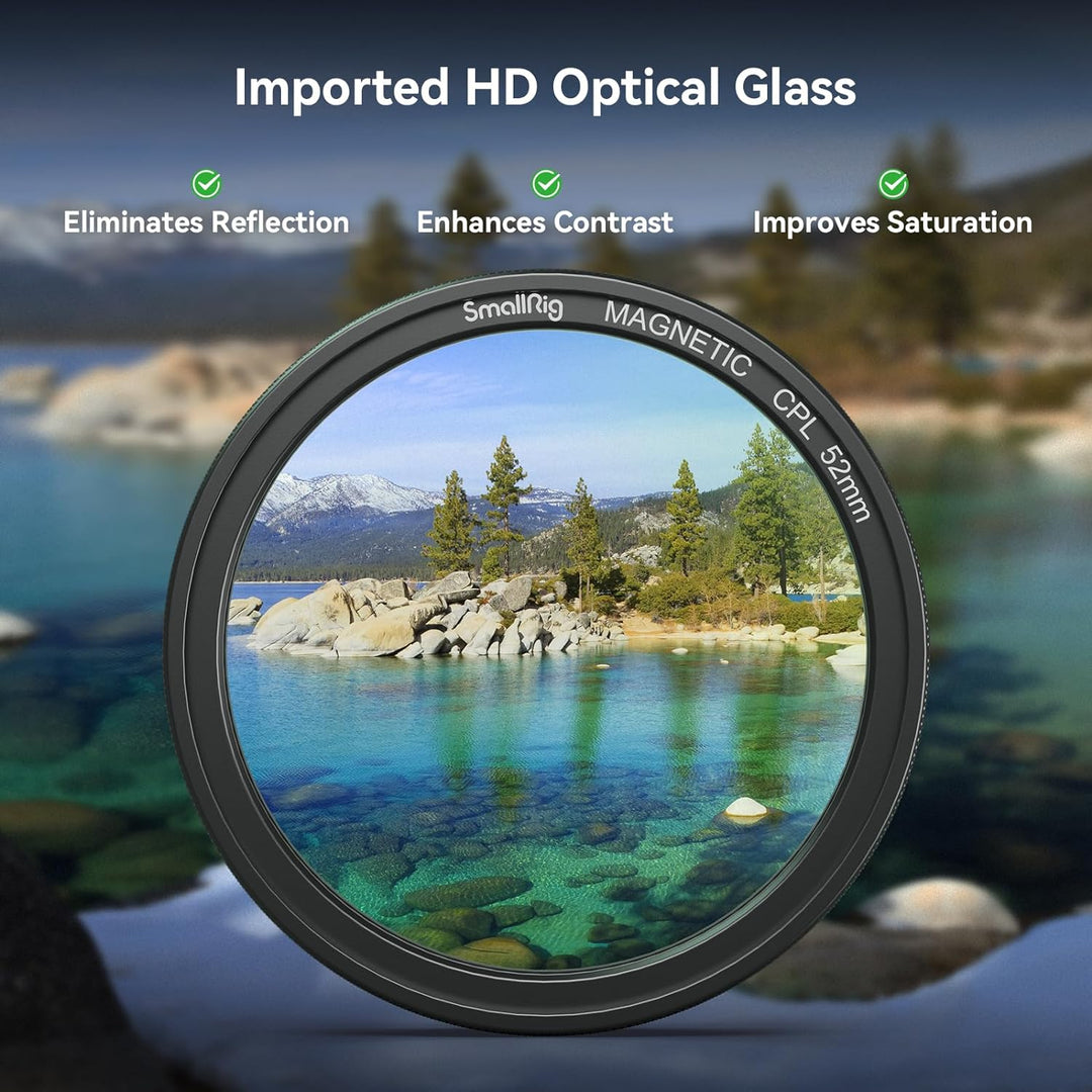 SMALLRIG 52mm Magnetischer Zirkular-Polarisationsfilter mit M-Mount-Magnetfilteradapter, HD Optische