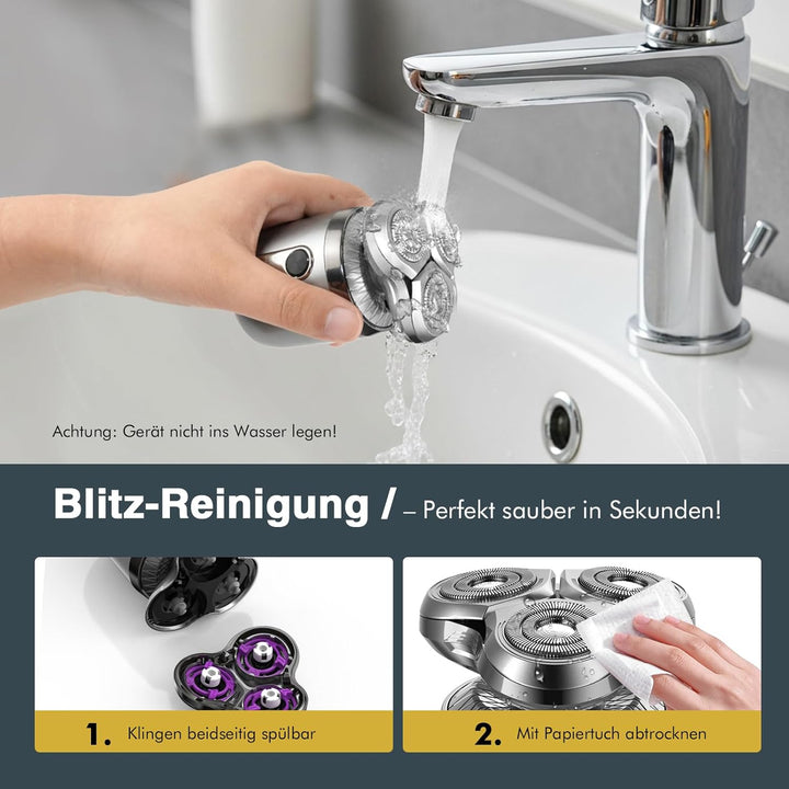 Mini Rasierer Herren Elektrisch, 3D Barttrimmer Herren - Elektrorasierer Herren/Nasenhaartrimmer Her