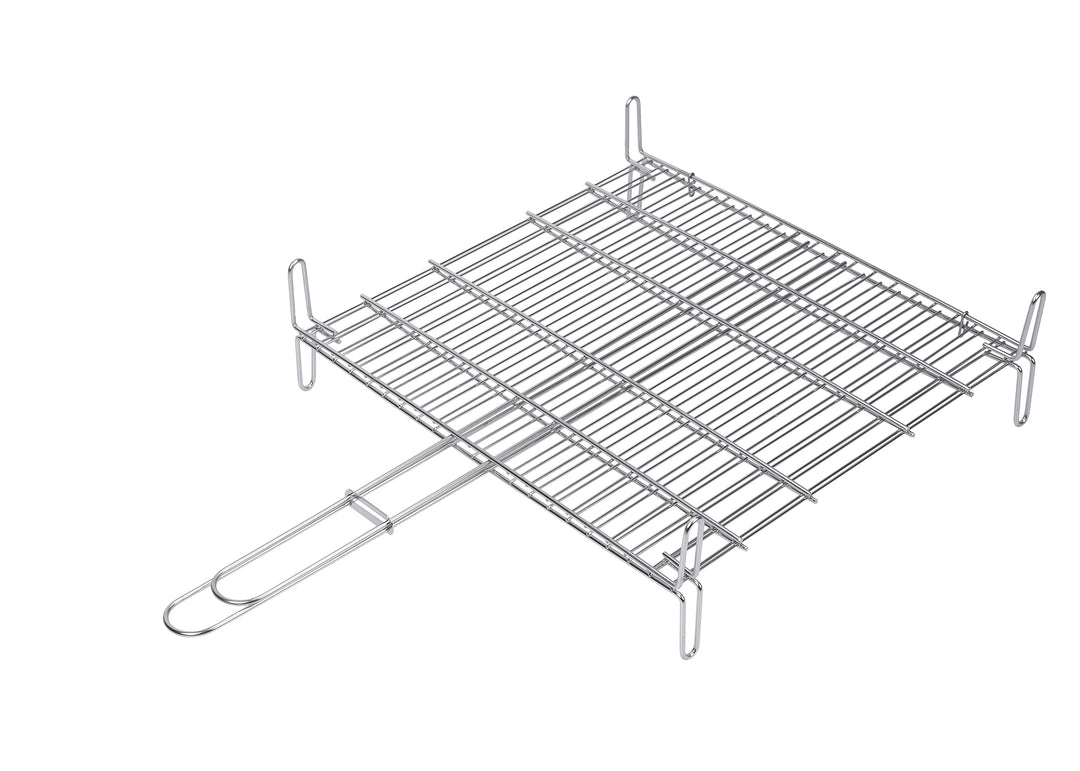 Sauvic 02686-Doppelter Grillrost aus 304 Edelstahl, 50x88.5x15.5 cm