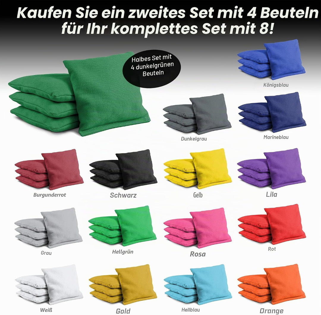 GoSports Cornhole-Wurfsäckchen, Set mit 4 Stück, Design gemäss Regelvorgaben, für jedes Wetter geeig