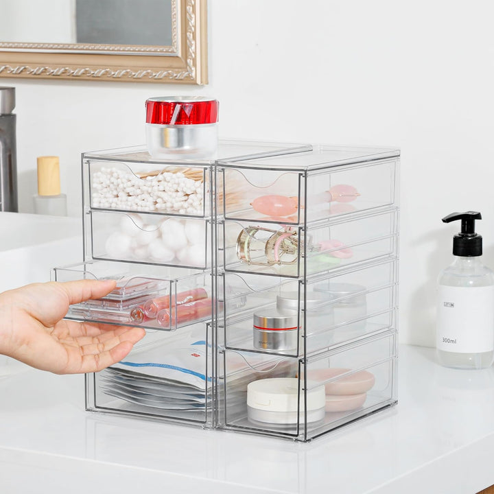 Vtopmart Schreibtisch Organizer mit 8 Schubladen, Büro Organizer, Transparente Desk Organizer für Bü