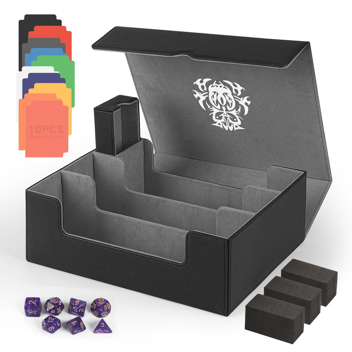 Sammelkarten Aufbewahrungsbox für 1800+ Karten, Magnetische Card Deck Box mit Tragezubehör, Sammelka