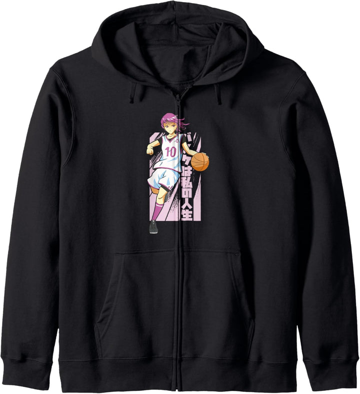 Anime-Mädchen mit Nummer 10, die Basketball spielt, coole Grafik Kapuzenjacke