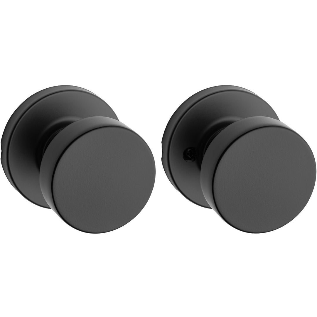 Kwikset 97200-892 Pismo Türknauf, rund, mattschwarz Matte Black Durchgang, Matte Black Durchgang