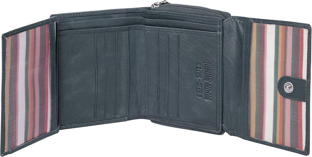 bruno banani Geldbörse Mandala Echt Leder Damen | lässig-schickes Lederportemonnaie, RFID-Schutz, kl