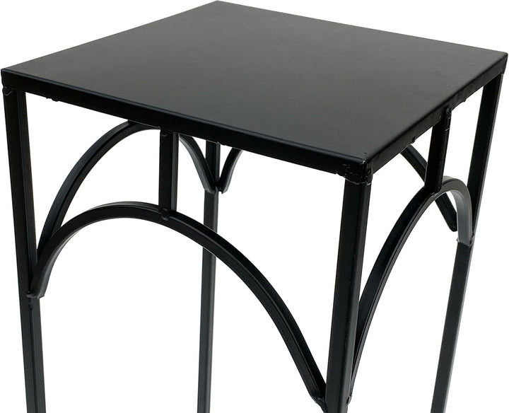 DanDiBo Blumenhocker Metall Schwarz Eckig 50 cm Blumenständer 96132 S Beistelltisch Blumensäule Mode