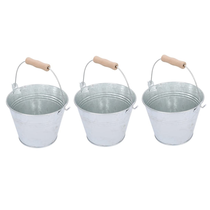 ibasenice Eiseneimer Set Mit Holzgriff 3 Stück 4.5L Kohleeimer Für Kaminofen Grill Und Feuerstelle V