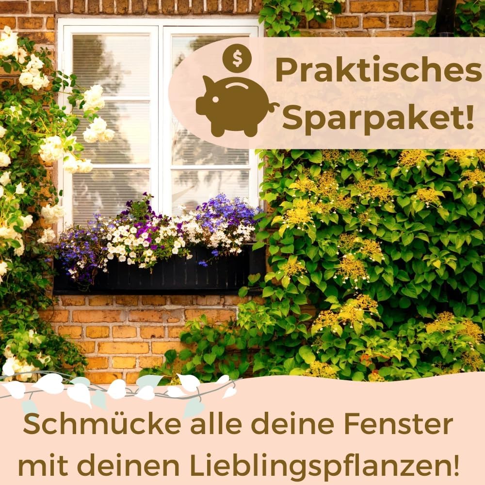 GarPet 4X Blumenkastenhalterung Fensterbank ohne Bohren unsichtbare Befestigung Blumenkasten Halteru