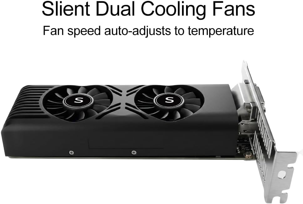 SAPLOS GTX 1050 Grafikkarte für PC, 4GB GDDR5 128-Bit, HDMI DisplayPort DVI-D, Computer-GPU, Gaming