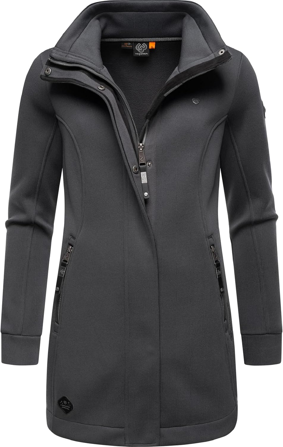 Ragwear Damen leichter Sweat-Übergangsmantel lang windabweisendl mit hohem Kragen Letrice Bonded XS-