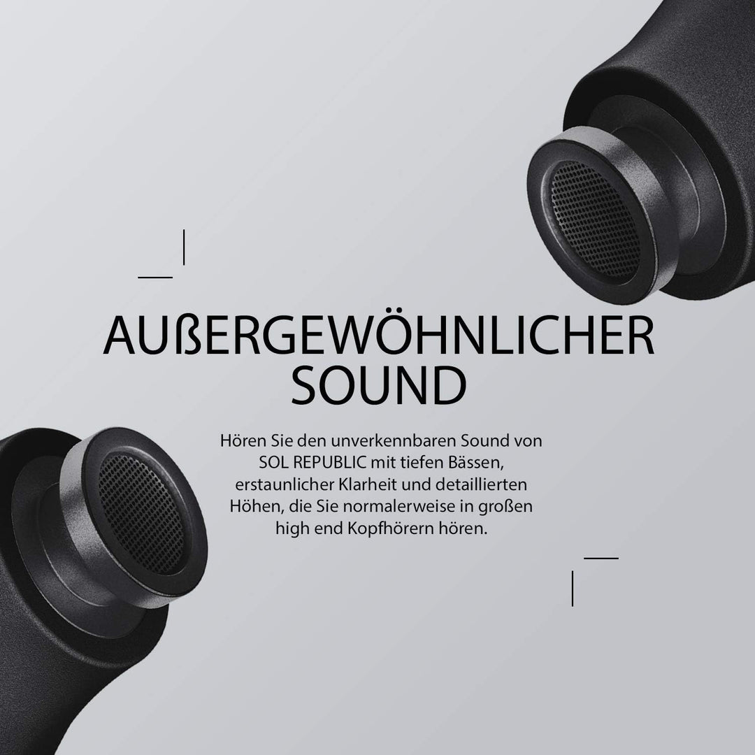 SOL REPUBLIC Amps Air 2.0 bluetooth Ohrhörer In-Ears schwarz 3-Stunden-Spielzeit/Ladeetui für bis zu