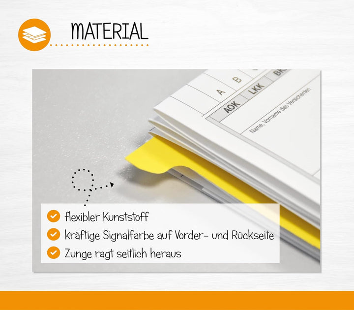 Signalkarten DIN A5 | 50 Stück | Trennkarten Kunststoff | Leitkarten zum Einlegen in Karteikarten Fa