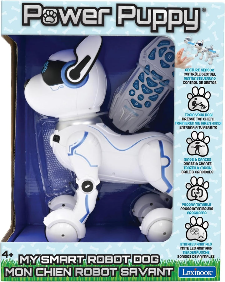 Lexibook Power Puppy - Mein Roboterhund zum Trainieren - Programmierbarer Roboter mit Fernbedienung,