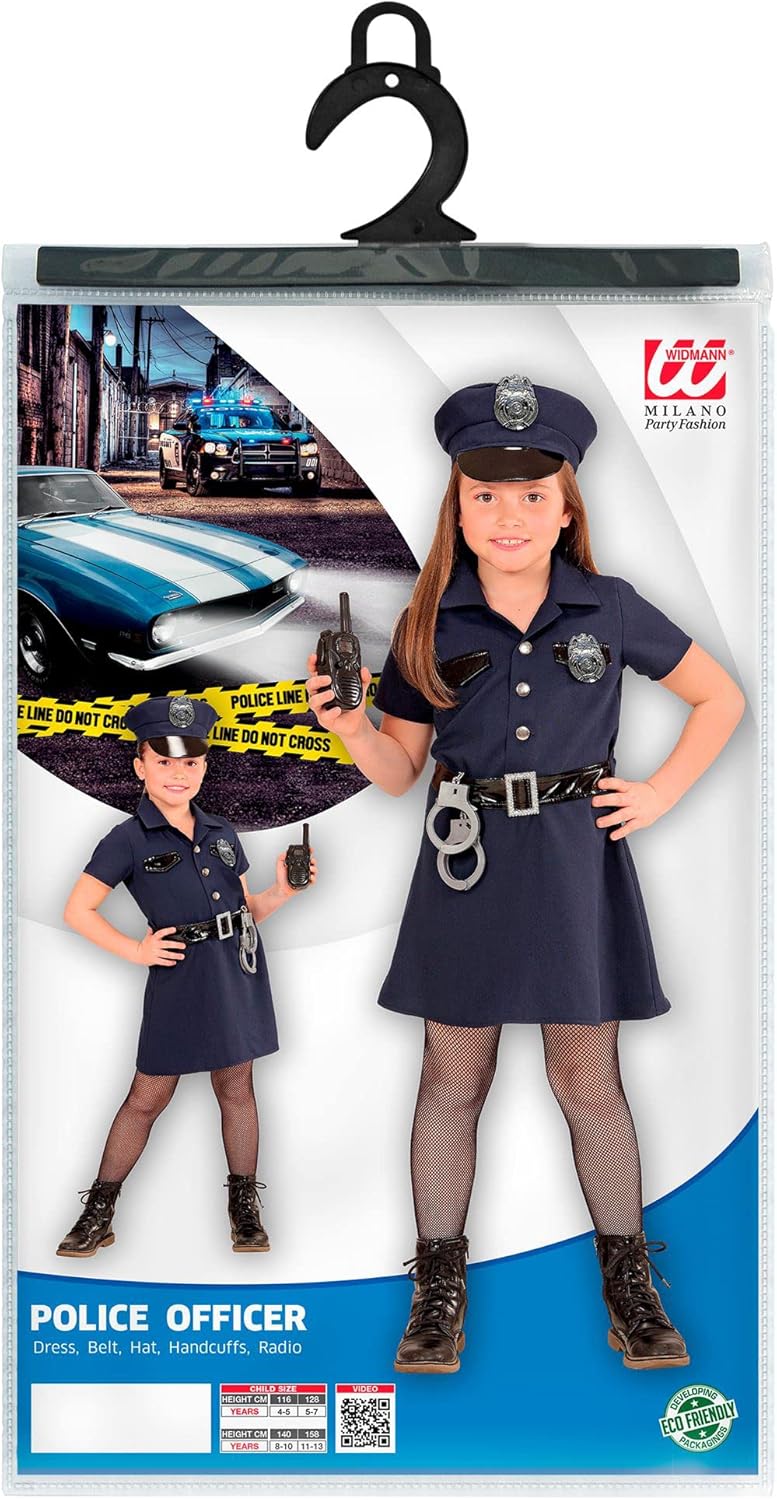 W WIDMANN MILANO Party Fashion - Kinderkostüm Polizistin, Kleid, Uniform, Polizei Kostüm, Fasching 1