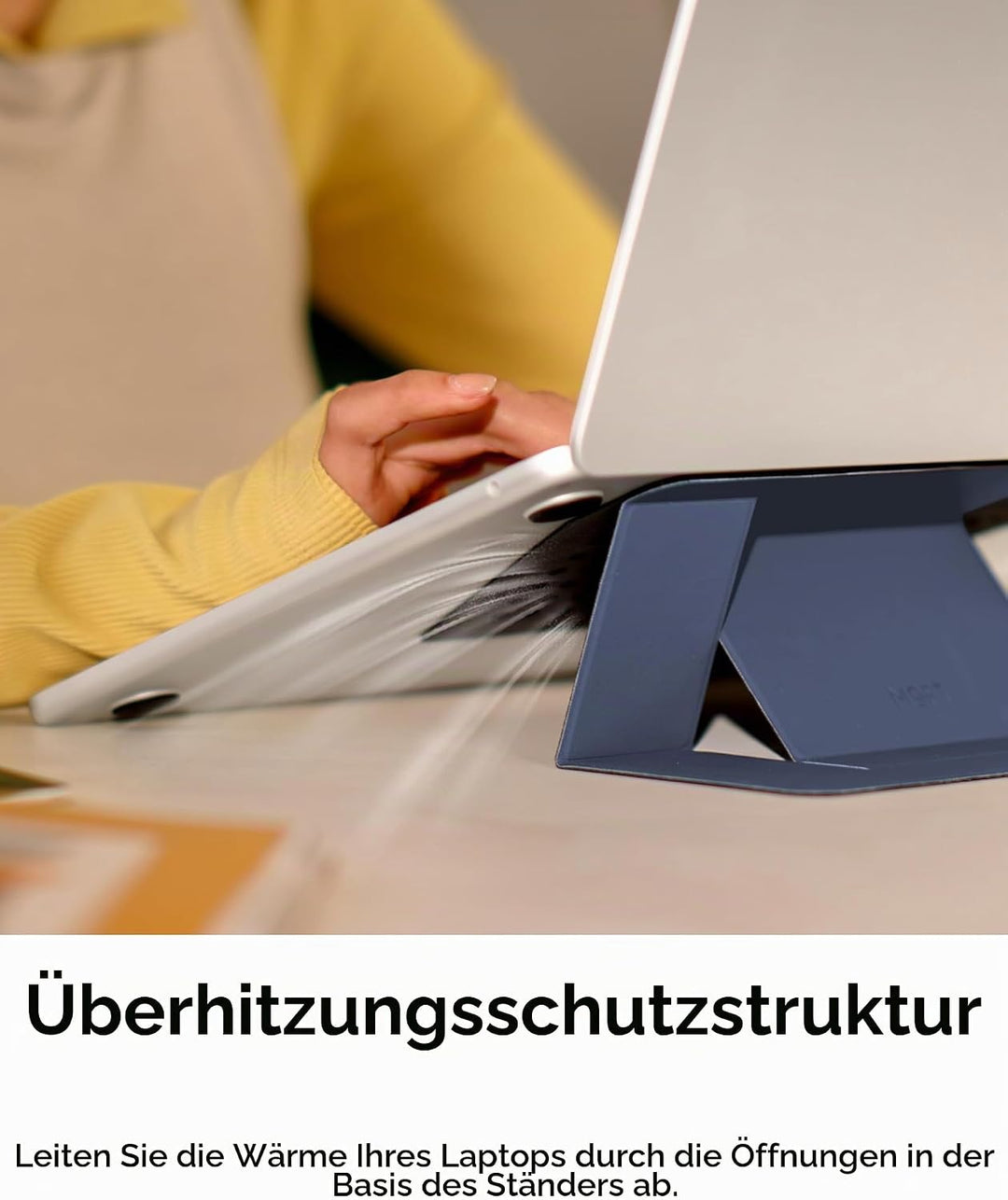 MOFT Laptop Ständer, Faltbarer Laptopständer Notebook Ständer mit 2 einstellbaren Winkeln, Haltung V