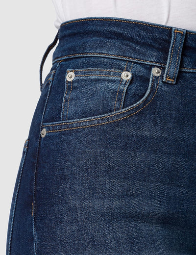 NA-KD Damen Comfort Mom Jeans 34 Dunkelblau, 34 Dunkelblau