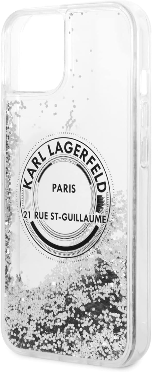 KARL LAGERFELD KLHCP14SLCRSGRS Hülle für iPhone 14 6,1" Silber hardcase Liquid G
