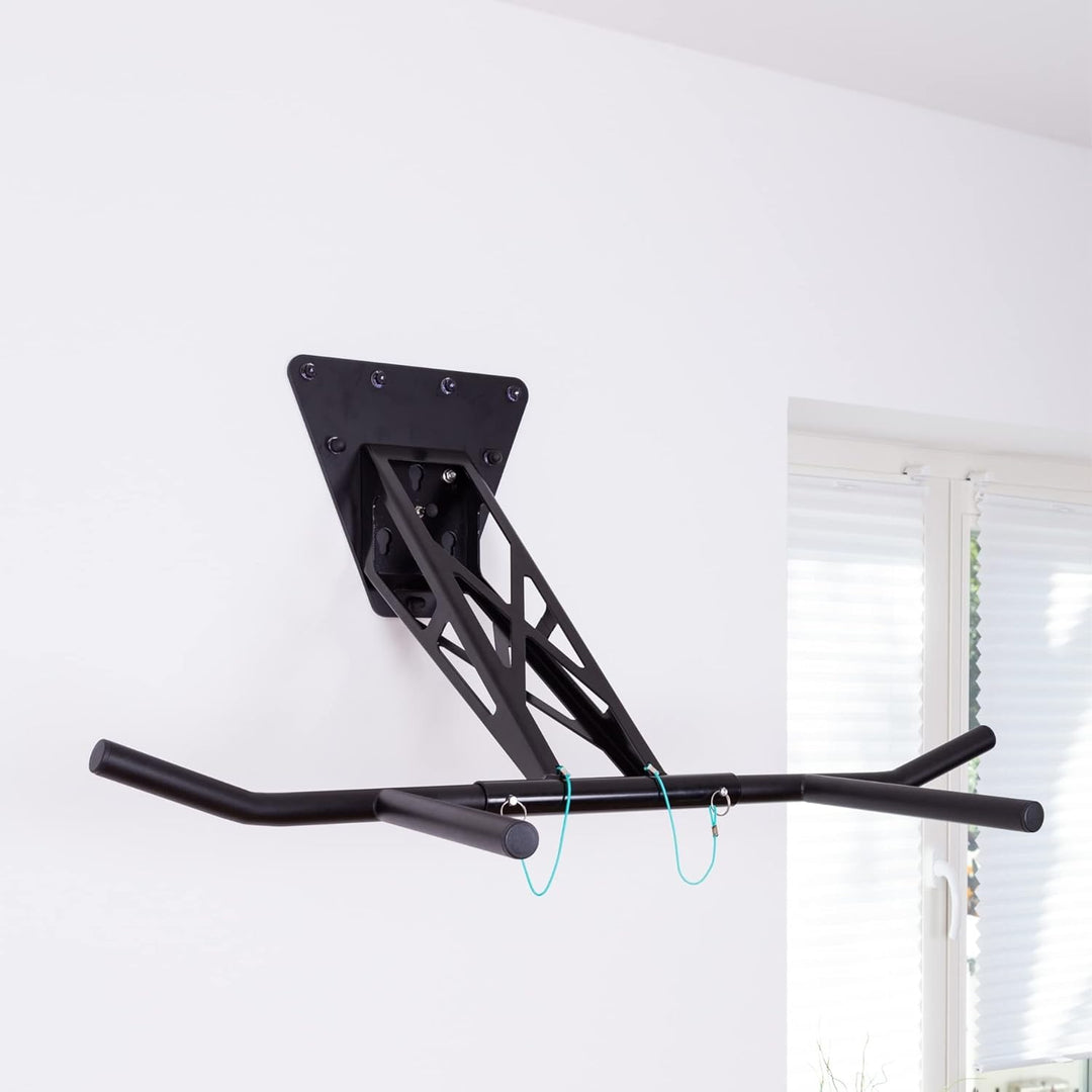 PULLUP & DIP Premium Klimmzugstange und Dip Stange, Mobil für Wand und Befestigung an Baum & Pfosten