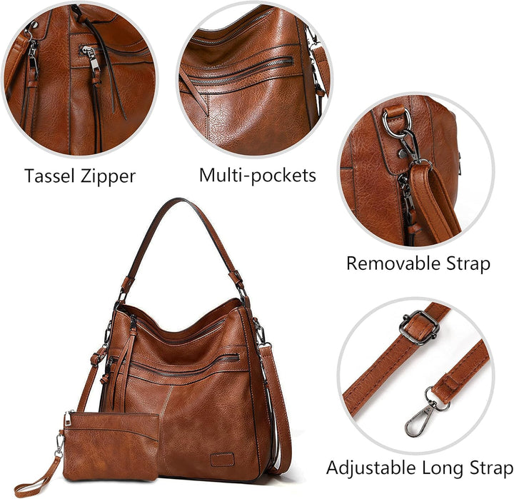 Gladdon Handtaschen Damen Leder umhängetasche Shopper Mode Hobo Taschen grosse Kapazität Schultertas
