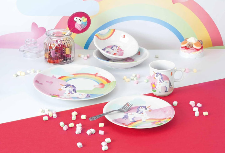 Seltmann Weiden Compact Kindergeschirrset 5-teilig, Teller-Set Schale und Becher für Kinder, Kinders