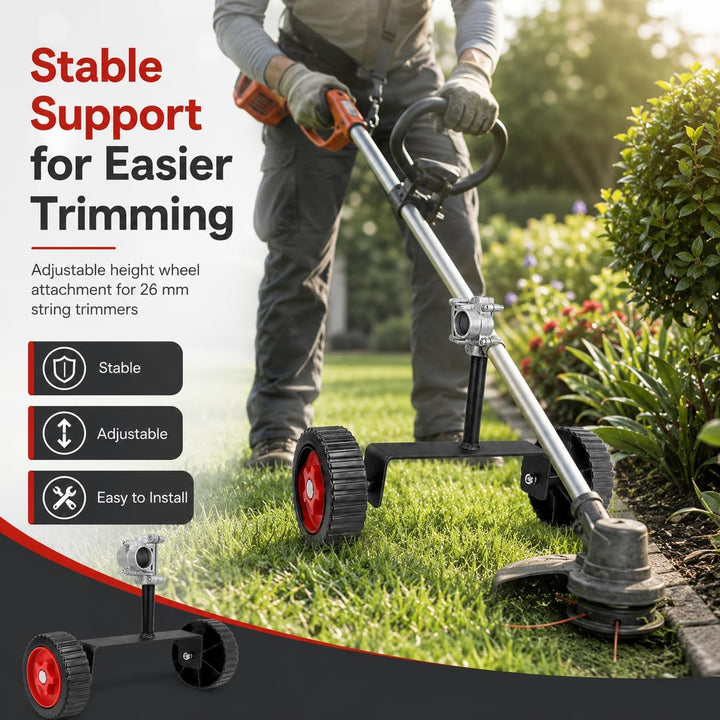 Rasentrimmer Stützräder, Verstellbare Hilfsräder für 26mm Rohr Ttrimmer | Universal stützräder für R