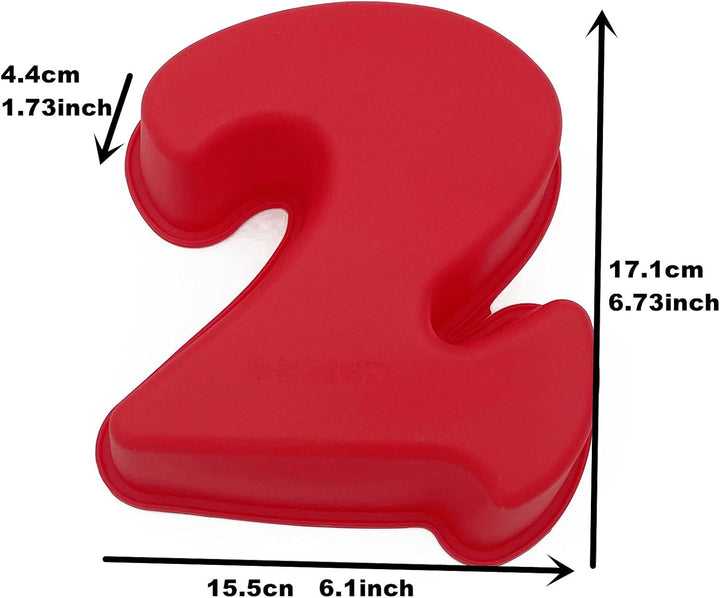 9 Stück mittelgrosse Silikon-Zahlen-Kuchenformen aus Silikon (15,2 cm) 6 inch, 15.2 cm