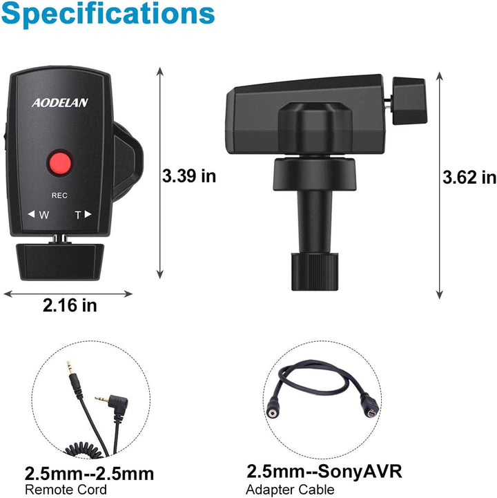 AODELAN Zoom-Fernbedienung für Camcorder Lanc Terminalstativ Aufnahme Zoom Video Kompatibel für Sony
