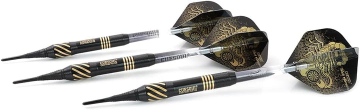 Cuesoul 16 Grams Deluxe Soft Tip Darts Set with Luxury Case（Black Scorpion Series） HX-STL-B2305+D602